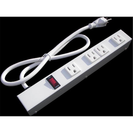 Dynamicfunction 12 in. 4 Outlet Metal Power Strip DY2570876